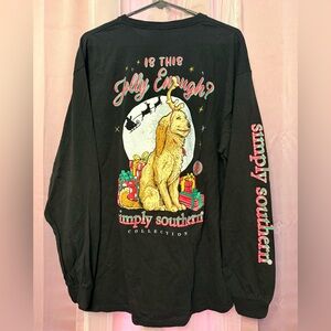 Simply Southern Black Crew Neck Shirt - Holiday